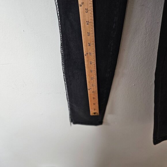 NWOT Armani Exchange J69 Super Skinny Lift Up Dark Gray Beaded Fringe Jeans 26 - Picture 11 of 12